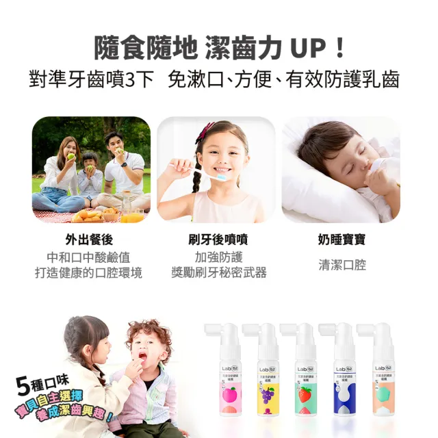 【Lab52 齒妍堂】新生兒清潔組(口腔清潔30入x2+含鈣健齒噴霧20mLx1)(奶垢舌苔/寶寶牙刷/寶寶口腔)