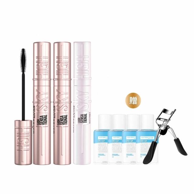 【MAYBELLINE 媚比琳】飛天翹防水睫毛膏3入組(#SKYHIGH#Hello Kitty)