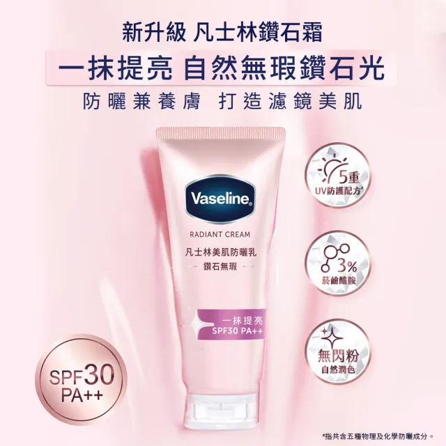 【Vaseline 凡士林】官方直營 鑽石無瑕美肌防曬乳150gx3入