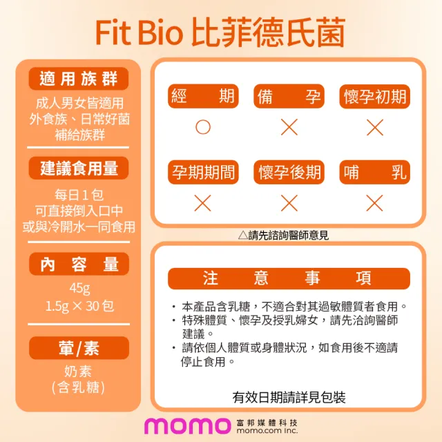 即期品【sakuyo】Fit Bio 比菲德氏菌盒裝版 30條/盒*3盒(日本原裝進口)