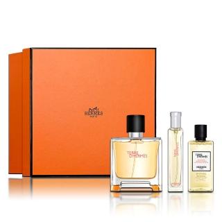 【Hermes 愛馬仕】大地男性香精禮盒 (75ML+隨身瓶15ML+沐浴露40ML)