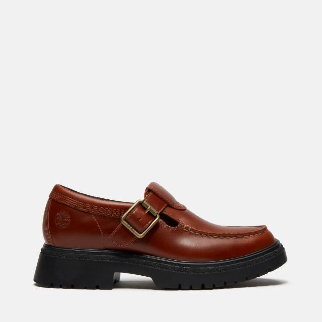 【Timberland】女款鐵鏽色扣環皮鞋(A5MY9EM6)