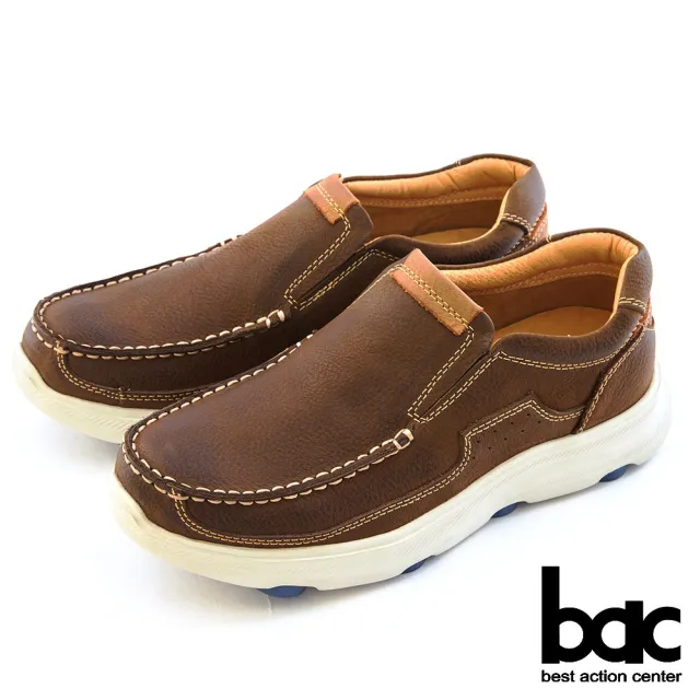 【bac】縫線細節真皮休閒鞋925-509 (咖啡色)