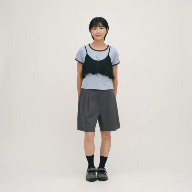 【plain-me】SAAKO 短袖 拼接 刺繡 女生短TEE 女上衣 流星刺繡拼接合肩TEE_SAA0049-262