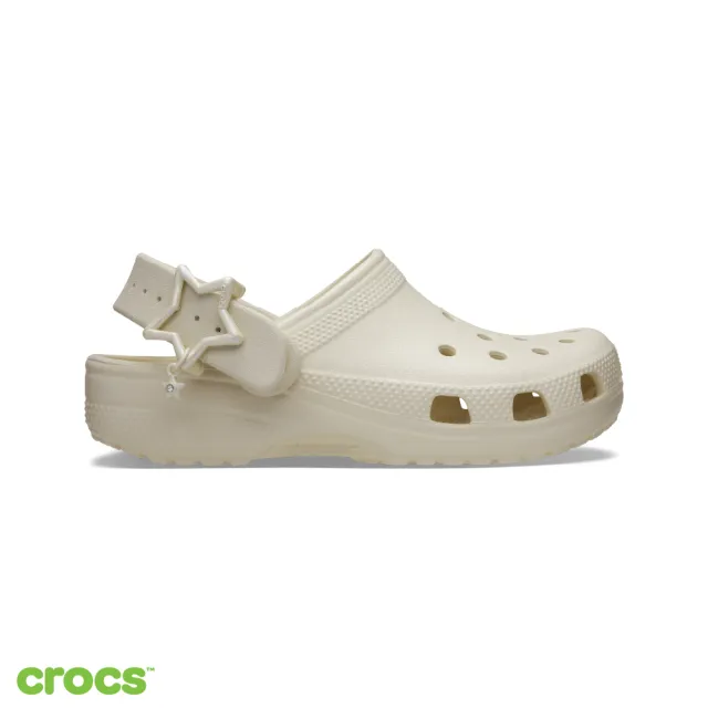 【Crocs】童鞋 大童 經典星型扣克駱格 洞洞鞋 冰凍米色(213941-2MC)
