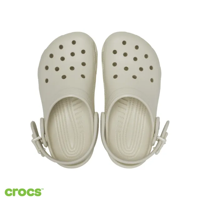 【Crocs】童鞋 大童 經典星型扣克駱格 洞洞鞋 冰凍米色(213941-2MC)