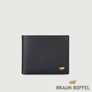 【BRAUN BUFFEL 德國小金牛】HOMME-M 8卡男夾-黑色(BF306-TW313-BK) 錢包送禮推薦