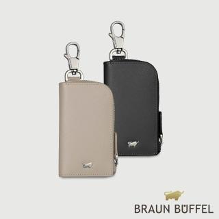 【BRAUN BUFFEL 德國小金牛】亞當 汽車鑰匙包-多色任選(BF504-104-BK/HM) 送禮推薦