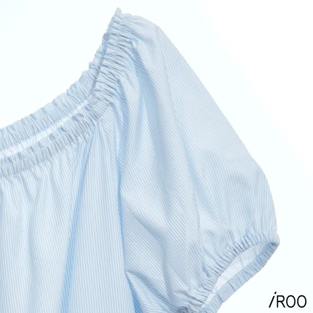 【iROO】法式露肩澎袖洋裝