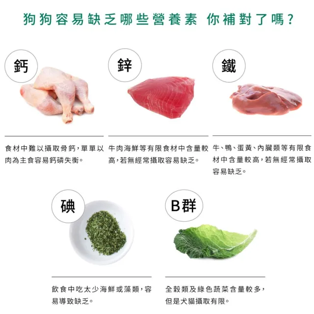 【Natural10 自然食】寵立善 狗狗綜合維他命營養粉105g*1 生鮮食族必備 補鈣(寵物保健 營養補充 狗狗鈣粉)