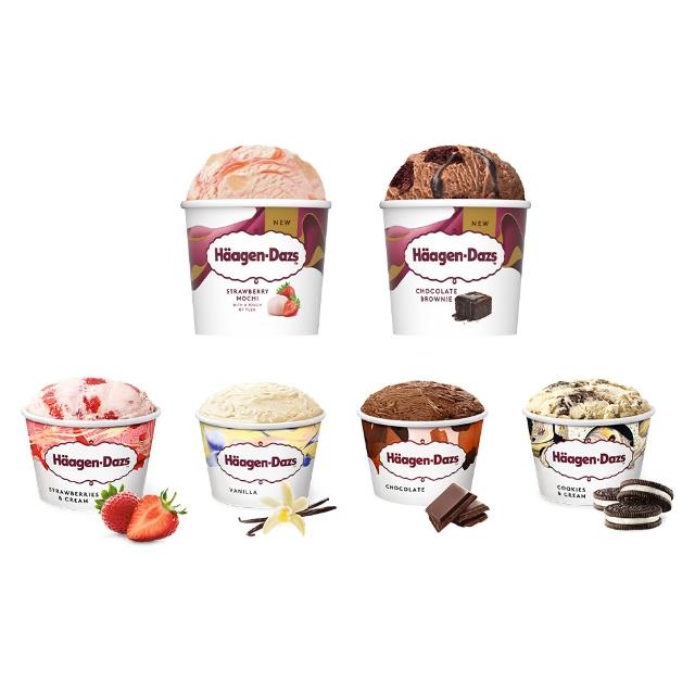 【Haagen-Dazs 哈根達斯】新經典迷你杯16入組★新口味上市 草莓麻糬 布朗尼