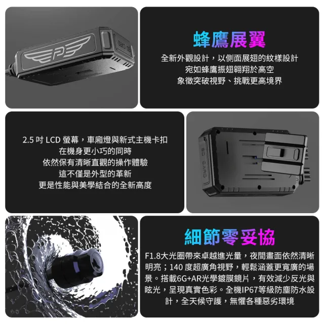 【Polaroid 寶麗來】MS283WGS機車行車記錄器-含GPS天線-附32G卡(MS279WG升級款 新小蜂鷹 行車紀錄器)