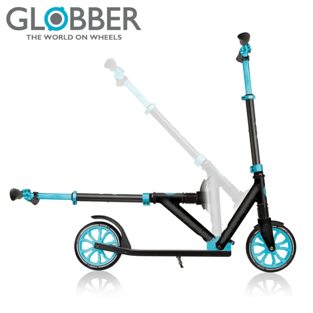【GLOBBER 哥輪步】官方直營 法國 NL 205 青少年/成人大輪徑折疊滑板車(2輪滑板車、側柱、直立站立)