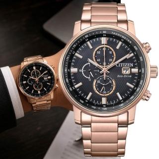 【CITIZEN 星辰】Chronograph 鐵窗花設計 光動能 男錶 手錶 父親節 情人節 生日 送禮 推薦 禮物 CA0848-85E