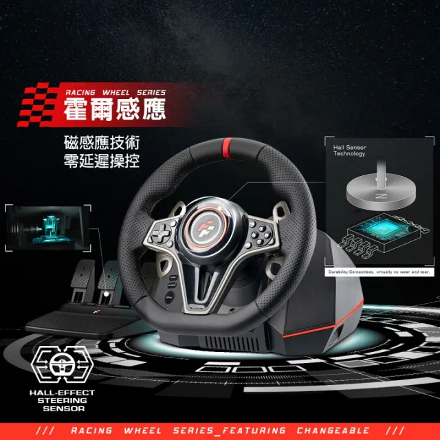 【FlashFire】Kyalami racing wheel 霍爾感應電競方向盤