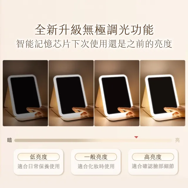 【美得像專櫃】LED可調光化妝鏡 鏡子 化妝鏡 折疊鏡 LED鏡 立鏡 翻蓋鏡子 外出鏡