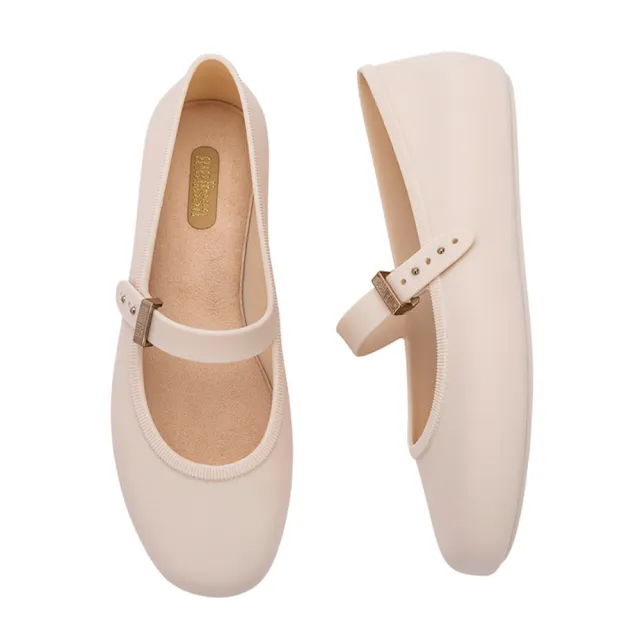 【Melissa】圓頭素面瑪莉珍鞋(米色) 防潑水