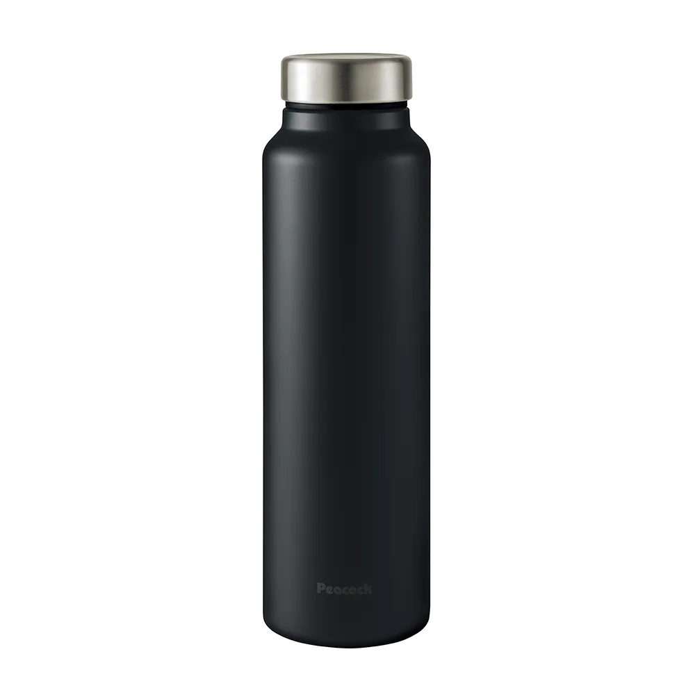 【Peacock 日本孔雀】商務休閒 不鏽鋼保冷保溫杯800ML-消光黑(輕量化設計)(保溫瓶)