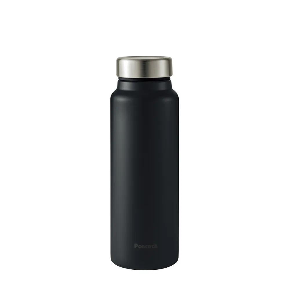 【Peacock 日本孔雀】商務休閒 不鏽鋼保冷保溫杯600ML-消光黑(輕量化設計)(保溫瓶)