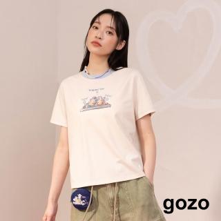 【gozo】PIXAR系列 KISS ME蛋頭夫婦合肩T恤(米色/深咖)