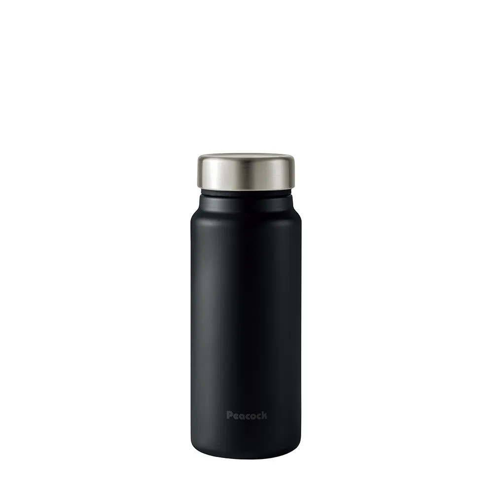 【Peacock 日本孔雀】商務休閒 不鏽鋼保冷保溫杯400ML-消光黑(輕量化設計)(保溫瓶)