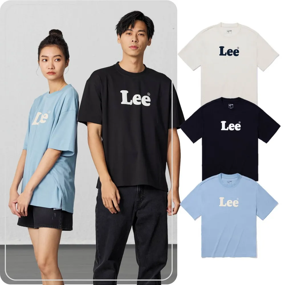 【Lee】男女同款 短袖T恤 / 水柔棉 胸前LOGO 共3色 男女共版(LB402055)