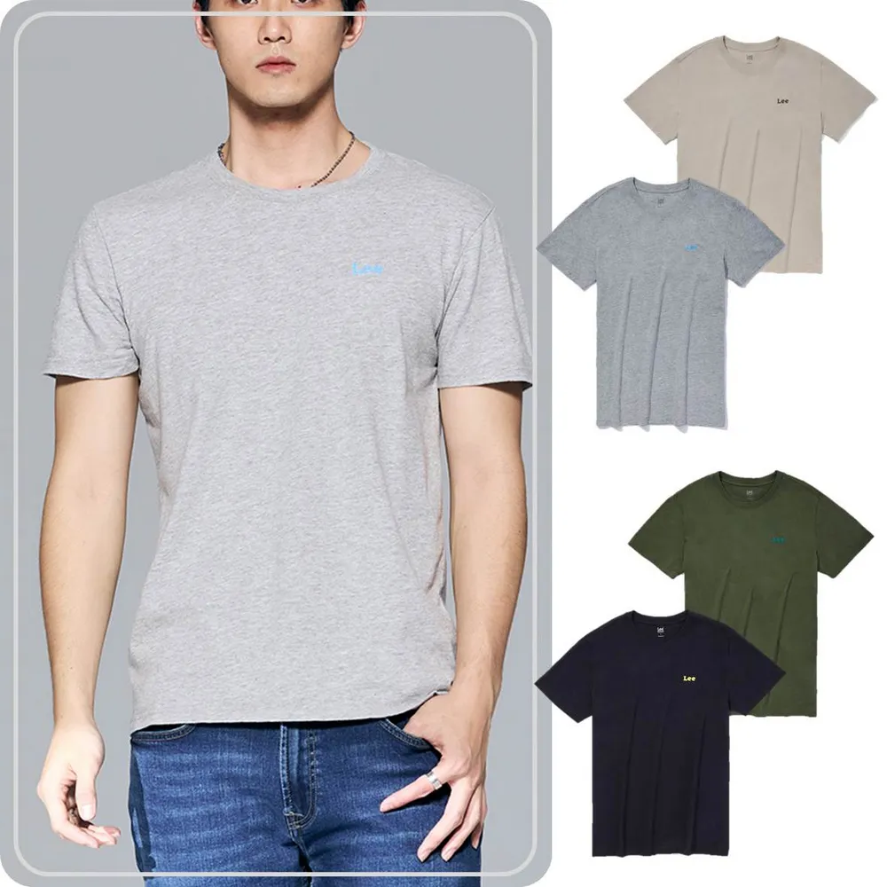 【Lee】出清品-男裝 短袖T恤 / 左胸立體轉印 撞色小LOGO 共4色 標準版型(LB302031)
