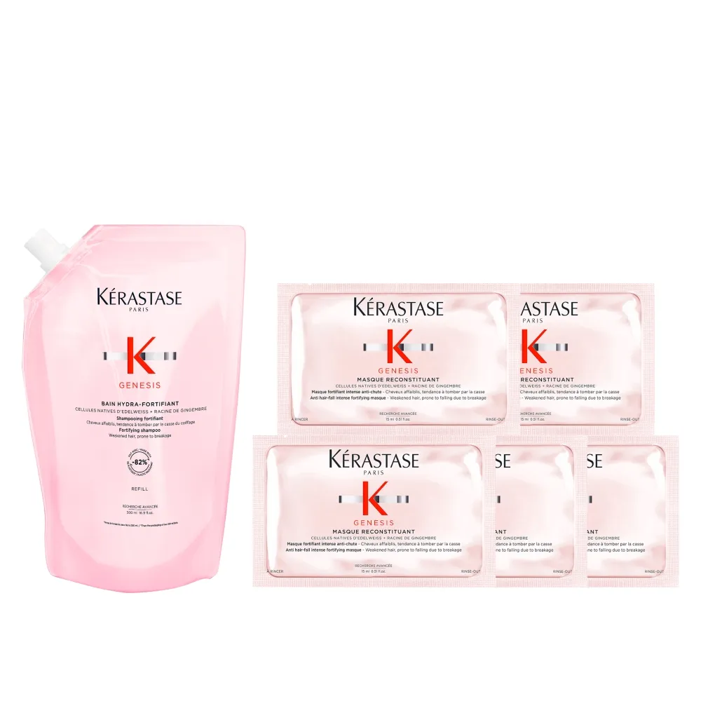 【KERASTASE 巴黎卡詩】粉漾芯生髮浴清爽型 500ml補充包(洗髮精/控油/頭皮保養/蓬鬆/養髮)
