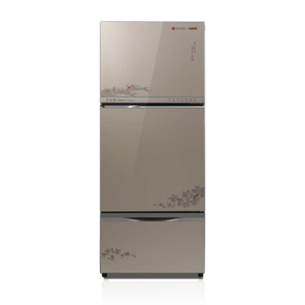 【SAMPO 聲寶】故宮聯名款605L三門玻璃變頻冰箱-蝦藻圖(SR-C61GDV-NPM2)