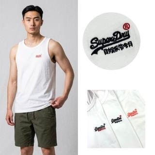 【Superdry】純白態度 極度乾燥 背心 現貨 印度製 刺繡logo 純棉 素色 有機棉 superdry @8377