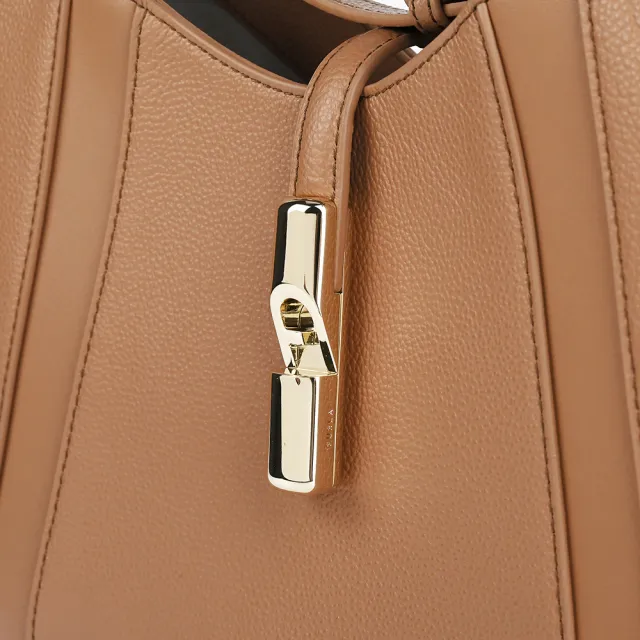 【FURLA 芙拉】Goccia S 手提/肩背/斜背三用包(s號/焦糖棕)