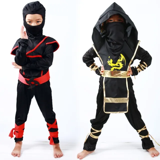 【橘魔法】日本忍者刺客連身套裝 附頭套 萬聖節服裝 兒童 男童 童裝 角色扮演 裝扮 表演 戲劇 cosplay