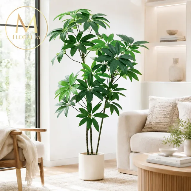 【Floral M】頂級擬真發財樹170cm大型仿真植栽(贈花盆)(仿真樹/免澆水/室內佈置/招財擺設/店面擺設)