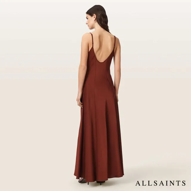 【ALLSAINTS】IRINA 細肩帶長洋裝-棕 W024DF(合身版型)