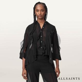 【ALLSAINTS】MINNA 透膚荷葉襯衫 W023PF(正常版型)