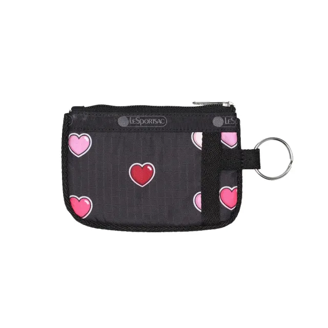 【Lesportsac】Key Card Holder 卡夾 零錢袋 鑰匙包 卡片零錢包 送禮 禮物 推薦 女包(愛心貼紙印花)