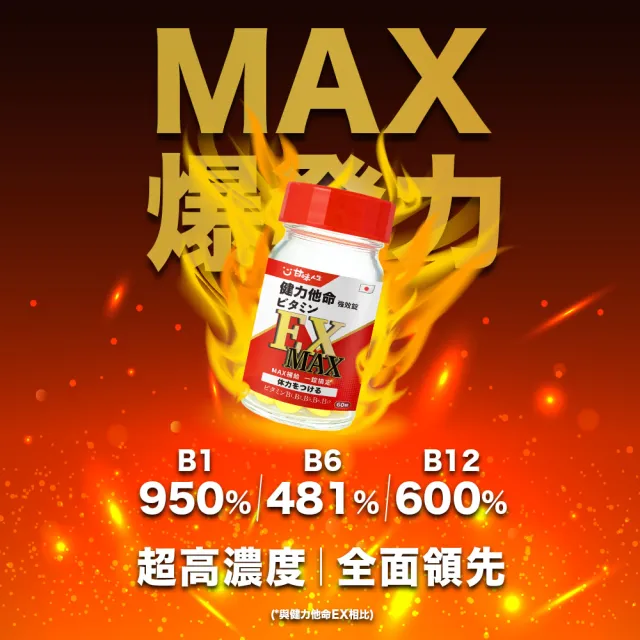 【甘味人生】健力他命EXMAX高規格B群(60錠x5盒/高規格B群/日本製/含維生素E、γ-穀維素/保健禮盒)