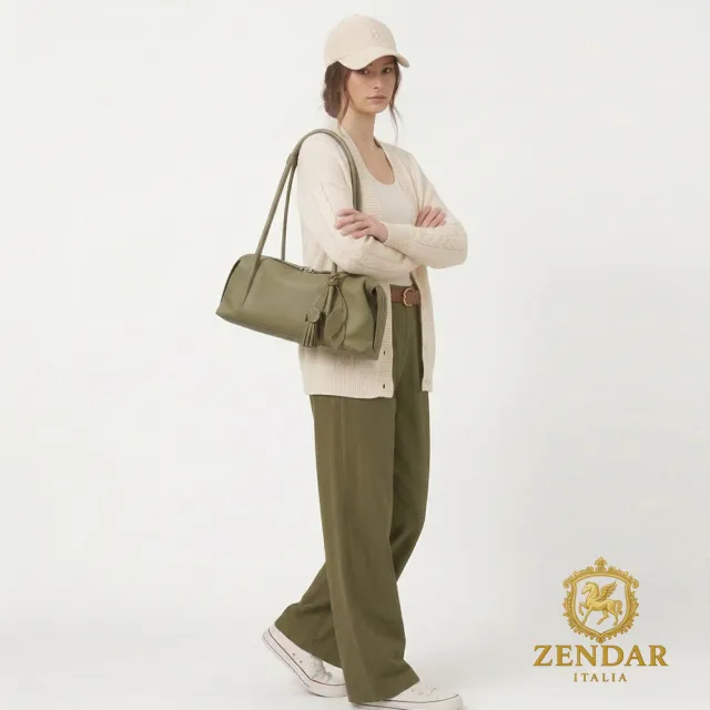 【ZENDAR】直播限定 限量1折 頂級小牛皮肩背包 斯佩II系列 全新專櫃展示品(多色選)