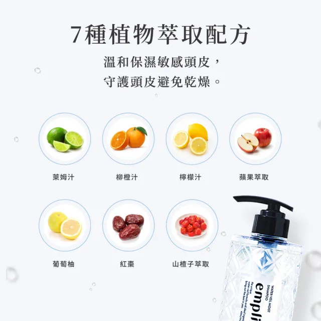 【Emplir 安珀麗】水光3+3超值組(洗髮精420mLx3+護髮素420mLx3)