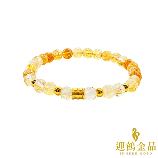 【迎鶴金品】黃金9999 一桶金黃塔晶串珠手鍊(0.10錢正負1厘)