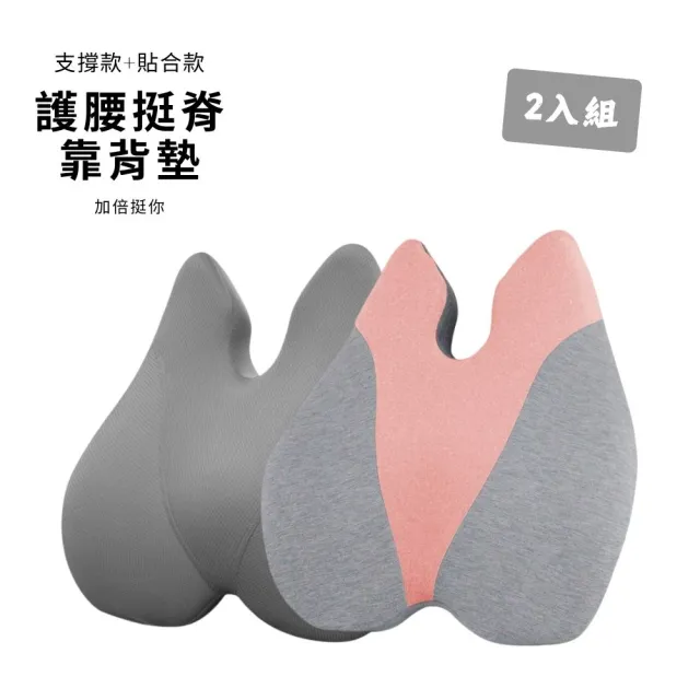 【Beroso 倍麗森】買一送一美姿護脊靠背墊-兩入組(強力支撐 椅靠背墊 靠枕 腰靠墊 護腰墊 禮物)