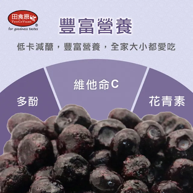 【田食原】(夾鏈新包裝)冷凍栽種藍莓共2kg(500gx4包) 加拿大進口 A級 大腸桿菌/防腐劑/重金屬/農藥檢驗通過