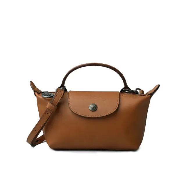 【LONGCHAMP】Le Pliage Xtra XS 腰果色 牛皮 單柄斜背包