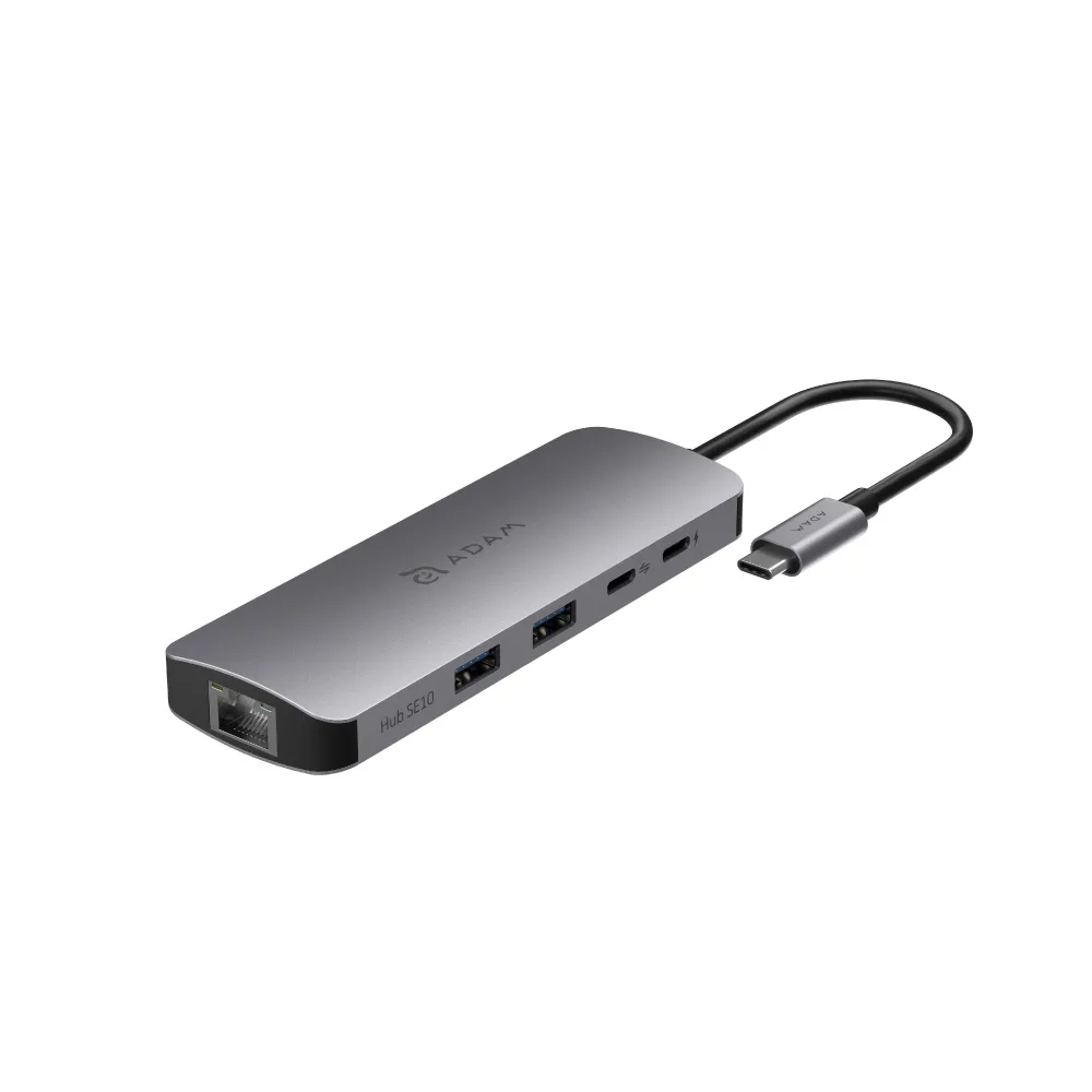 【ADAM 亞果元素】Hub SE10 USB-C 十合一多功能集線器(隨插即用)