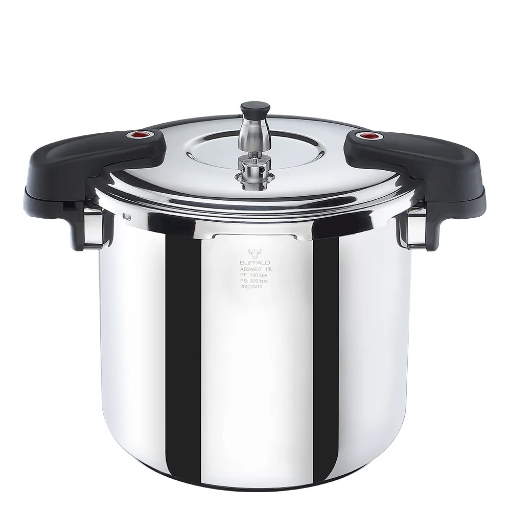 【Buffalo 牛頭牌】雅適商用快鍋15L(壓力鍋 304不鏽鋼 SGS檢測安全無毒 電磁爐 IH爐 營業用)