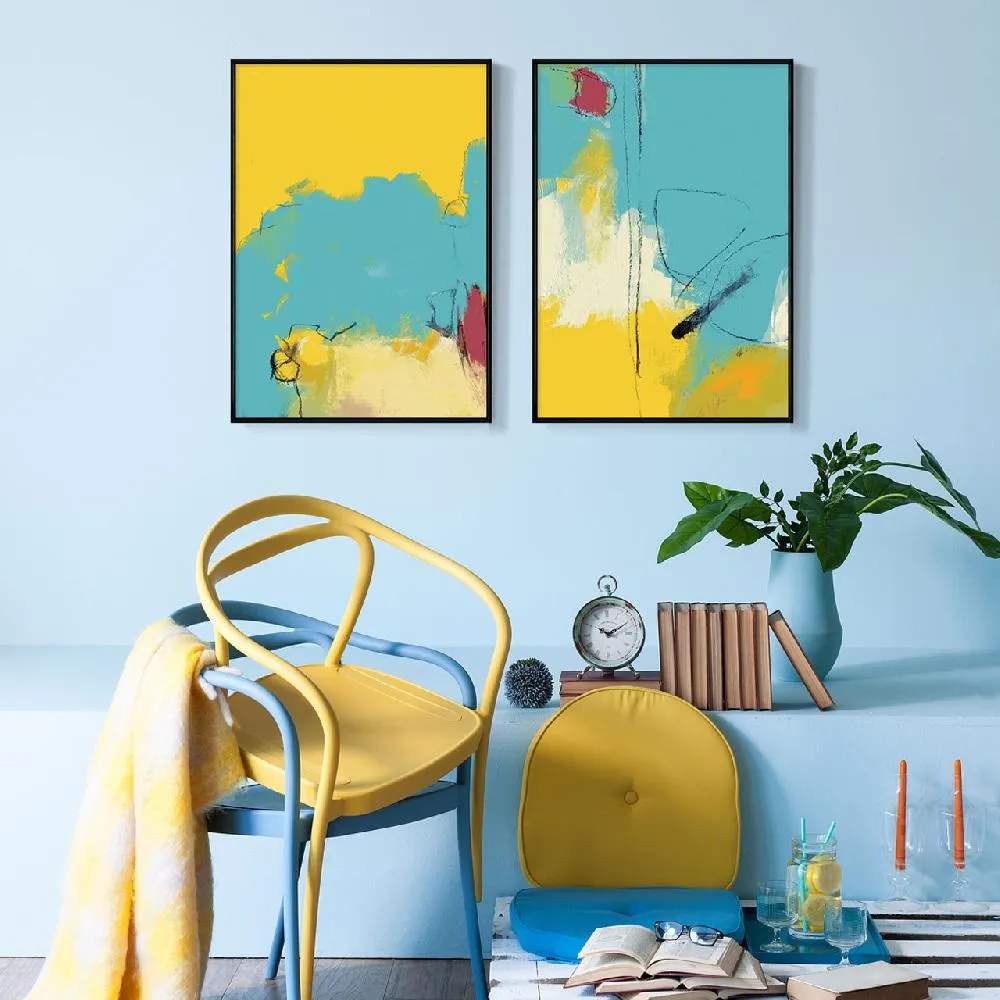 【菠蘿選畫所】陽光的白日夢二幅聯畫組合-42x60cm(畫/臥房掛畫/居家佈置/藝廊牆/餐廳掛畫/民宿裝飾畫)