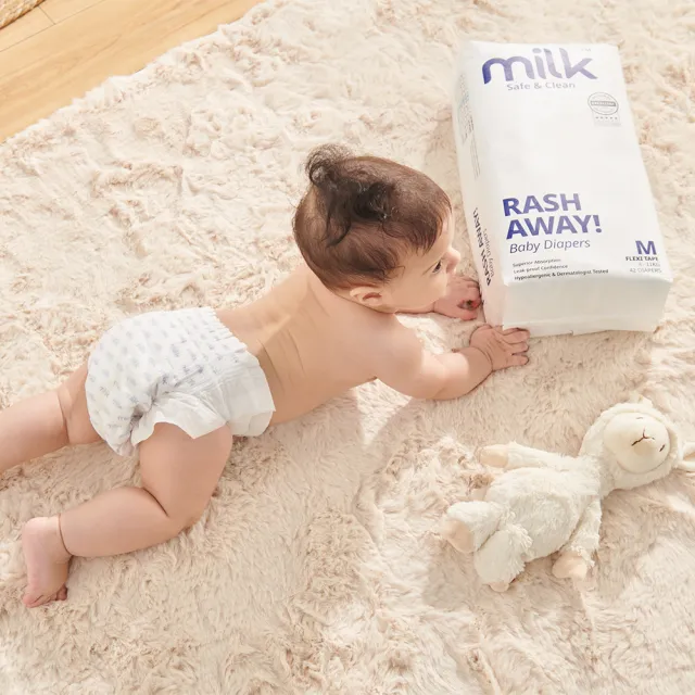 【milk】鎖水芯牛奶尿布-黏貼型 NB款(176片-2箱組)