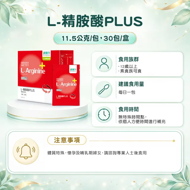 【Dr.Advice 健康力】L-精胺酸PLUS機能性粉末30入x3盒(NMN  鋅 白藜蘆醇)