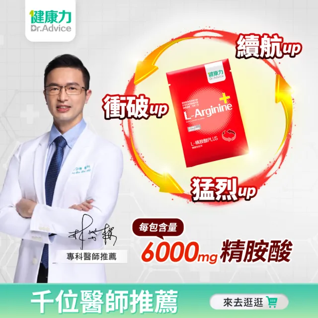 【Dr.Advice 健康力】L-精胺酸PLUS機能性粉末30入x2盒(共60入)(增強體力 NMN 沖泡 鋅 白藜蘆醇)