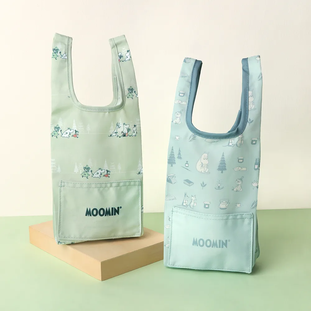 【Norns】Moomin雙耳飲料袋(正版授權 防水 折疊式環保飲料提袋)